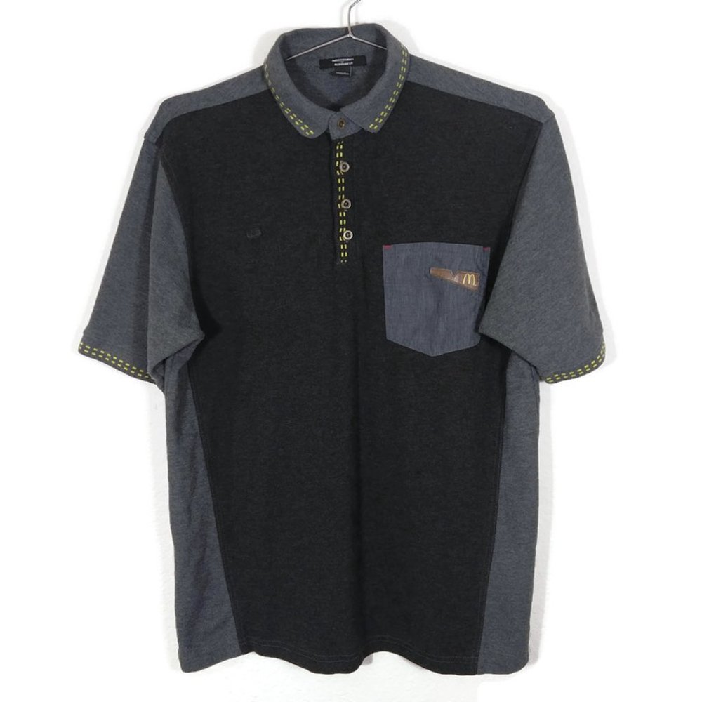 McDonald's Employee Polo Shirt Short Sleeve Timeless Elements Gray Size M